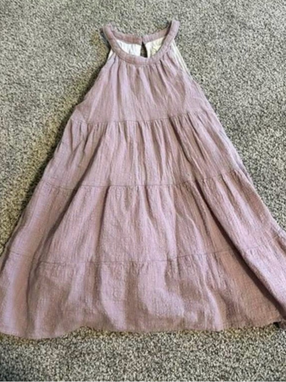 Sleeveless Tiered Sundress in Dusty Mauve